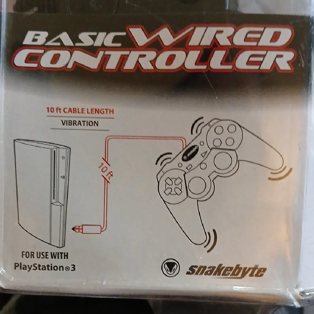 new -NIB- Wired 10FT -PS3 controller By snakebyte Sony Playstation 3 Wired 10' - Picture 4 of 5